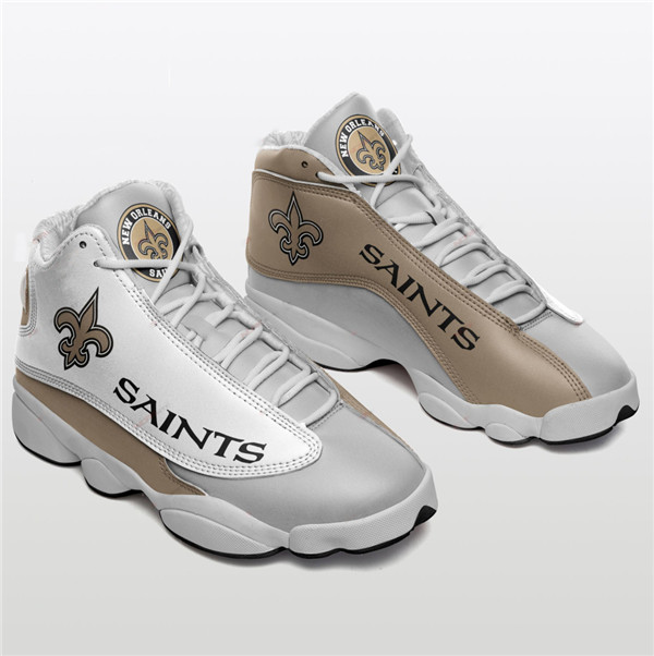 Women's New Orleans Saints AJ13 Series High Top Leather Sneakers 001